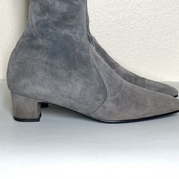Stuart Weitzman The Milla 60 Boots 6 Gray Suede Stretch Under The Knee Length - Picture 6 of 9